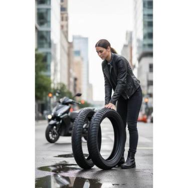 Imagem de Pneu Moto 80/100-18 + 90/90-18 Uso Diário Sem Câmara - Congratulations