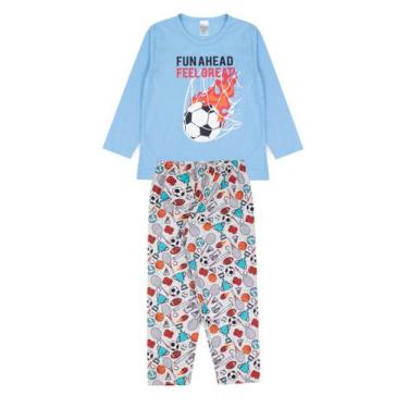Imagem de Pijama Infantil Masculino Inverno Fun Ahead- Hey Kids Azu Claro - HeyK