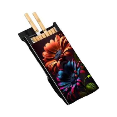 Imagem de Estojo De Cigarros Metálico Colorido E Fino, Anti-Queda E Anti-Humidad