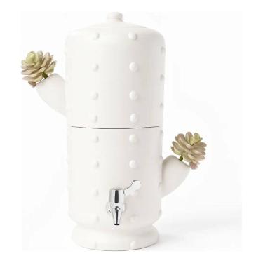 Imagem de Filtro De Barro Purificador Agua Bebedouro Cacto Branco 6l
