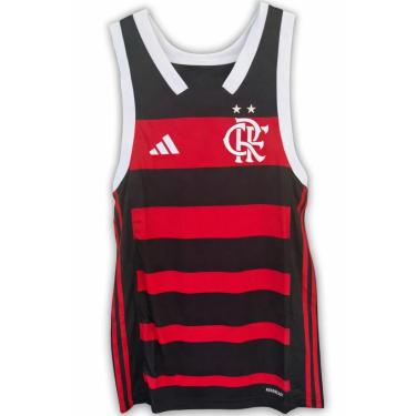 Imagem de Regata de Basquete Flamengo Adidas Rubro-Negra 2024/25 JJ0664 Cor:;Tamanho:P;Gênero:Hom...