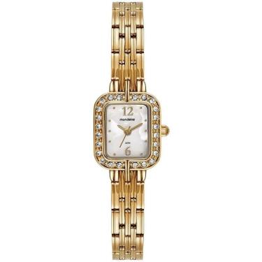 Imagem de Relógio Mondaine Feminino Madrepérola Cristais Dourado 99781LPMVDE1-Feminino