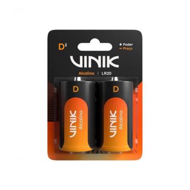 Imagem de Pilha Alcalina Vinik VPDB2 LR20 D 1,5V Blister com 2 Unidades para Diversos Dispositivos