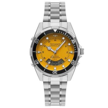 Imagem de Relógio Technos Masculino Skydiver Wt2060ab/1y 40mm Amarelo Prateado Preto Amarelo-Masc...