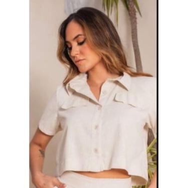 Imagem de Blusa id linho, disponível na cor preta - Moda k