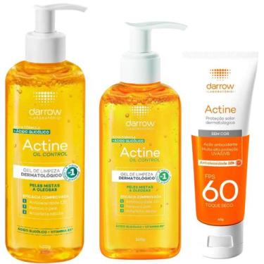 Imagem de Kit Darrow Actine Gel de Limpeza Oil Control Protetor Solar Facial Sem
