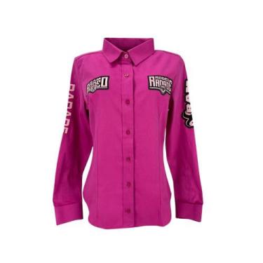 Imagem de Camisa Country Feminina Radade Ram Rodeo Pink Bordada Ref: 043, GG