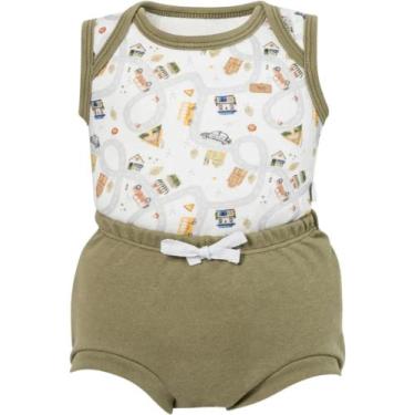 Imagem de Conjunto Body Regata + Tapa Fralda Pequena Cidade - Hug, Verde, P