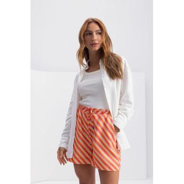 Imagem de Camisa feminina em tecido com linho Essendi, Natural, M