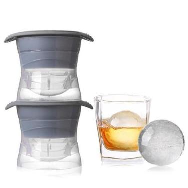 Imagem de Forma de gelo bola esferica de plastico com tampa de silicone - bonsch