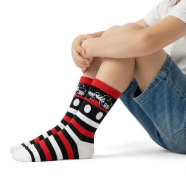 Imagem de Meia Infantil Menino Mickey Mouse Disney - Jolitex Ternille, Vermelho,