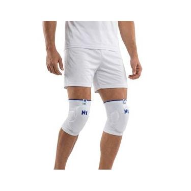 Imagem de Joelheira com Proteção Slide Cruzeiro Azul Branco Tamanho P Alta Proteção Impacto Estabilidade
