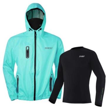 Imagem de Kit Texx Corta Vento Impermeável Climate 1 Térmica X11 Azul, G