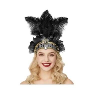 Imagem de Tiara De Cristal Com Plumas Estilo Flapper Dos Anos 1920 Para Mulheres