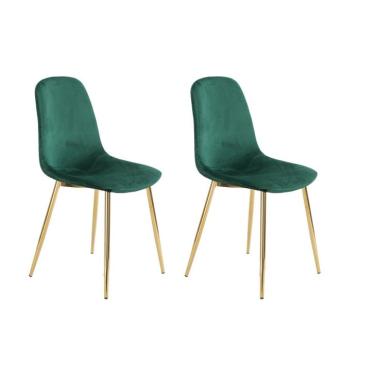 Imagem de Conjunto com 2 Cadeiras Sindy Verde Pernas Cromadas
