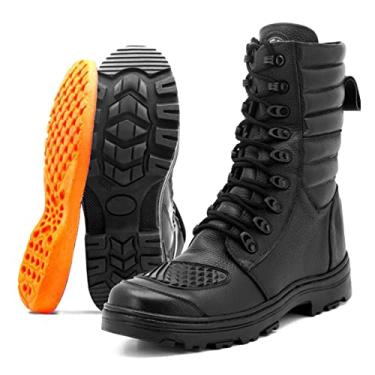 Imagem de BOTA MOTOCICLISTA MILITAR COURO CALCE FACIL 277 KM PT Cor:Preto;Tamanho:42