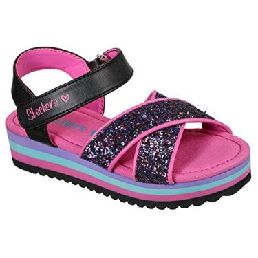 Imagem de Skechers Tênis infantil feminino confortável com movimento flexível, Preto/Multi, 18