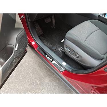Imagem de GZBFTDH Proteção de Peitoril Soleira da Porta, para Mazda CX-9 2017-2022 Acessórios, Aço Inoxidável Kick Plate Guard de Pedal de Limiar Protetor, Peças para Automóveis