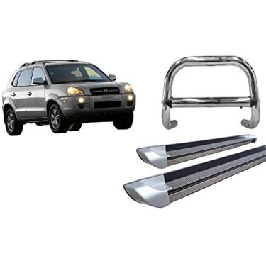 Imagem de Kit Quebra mato+Estribo PERSONALIZADO PRATA Tucson até 2016