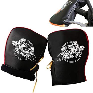 Imagem de Yajun Capas impermeáveis para guidão de motocicleta, luvas de poliuretano, impermeáveis, à prova de vento, 2 peças, vermelhas