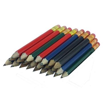 Imagem de Lápis hexagonais com borracha ezpencils – Cores sortidas (1/2 a lápis – Lápis de estanho) – 48 peças – Borracha sem mancha – # 2 HB chumbo – Apontado – Sem marca – Novo