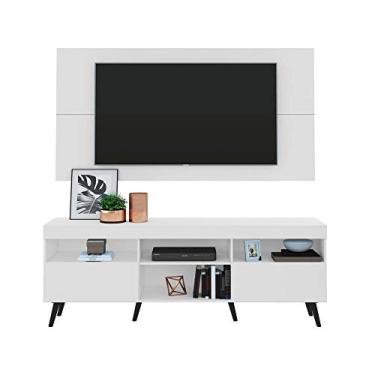 Imagem de Rack Retrô com Painel e Suporte para Tv até 65" Multimóveis Flórida Fg3134 Branco/preto