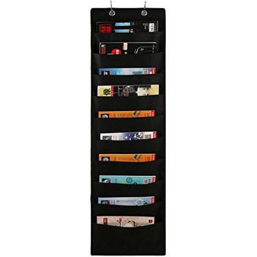 Imagem de Saco de armazenamento de documentos pendurado pano oxford para armazenamento de bolso gráfico suporte dobrável de arquivo pendurado organizador de tecido em cascata para escritório (10 Bolso)