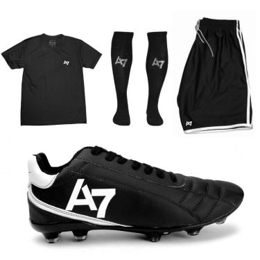 Imagem de Chuteira Campo A7 Resist Com Travas + Camiseta + Short + Meião