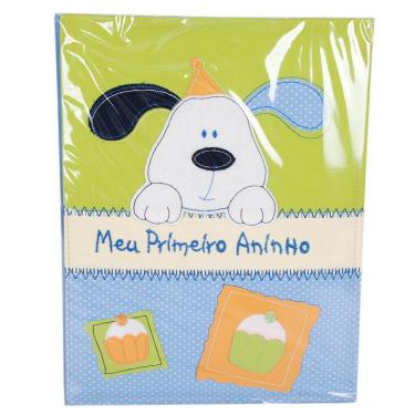 Imagem de Álbum 240 Fotos 10X15Cm Bebe Bordado Meu 1º Aninho Azul