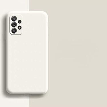 Imagem de Capa de telefone de silicone líquido protetor de câmera de atualização para samsung galaxy a52 a72 a32 4g 5g a53 original capa traseira, jk branco antigo, a52