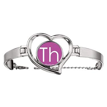 Imagem de N/A N/A Bracelete de fio com pingente de coração e pulseira de tório de actínida da tabela de elementos Chestry, medium, metal