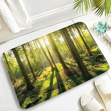 Imagem de Conjunto de tapetes de banho de selva tropical Floresta Palmeira Folhas de bananeira Natureza Cenário Porta Tapete Decoração de Casa de Banho Moderna Tapete de Toalete, DD, 3564ZW, 60x40cm, 23.6x15.7in