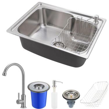 Imagem de Cuba Para Cozinha Pia Com Acessórios Lixeira Matis E Torneira Gourmet Aporé Pingoo.casa 