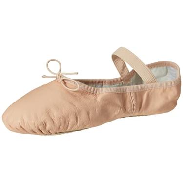 Imagem de Bloch Dansoft Sapatilha feminina de couro com sola completa, rosa, 8 (10-10.5 US) X-Wide
