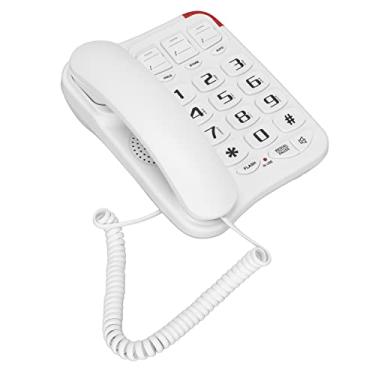 Imagem de ciciglow Telefone com fio de botão grande, telefone para idosos com secretária eletrônica, bloqueio de chamadas, telefone fixo Big Buttos ótimo para idosos em casa escritório