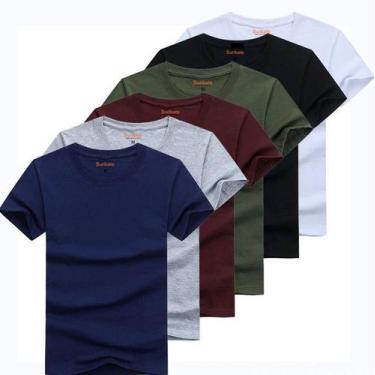 Imagem de Kit 5 Camisetas Masculinas Blusa Camisa 100% Algodão Qualidade Básicas