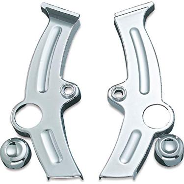 Imagem de Kuryakyn Acessório de realce de motocicleta 7851: Capas de moldura Boomerang para motocicletas Harley-Davidson 2000-07, cromadas, 1 par