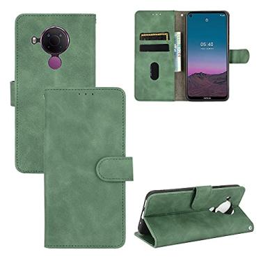 Imagem de HONGYAN Capa de telefone Para Nokia 5.4 Cor de cor sólida Feia magnética fivela horizontal Flip Bezer Capa protetora