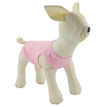 Imagem de Lovelonglong 2019 Summer Pet Clothing, roupas para cães camisetas em branco regatas caneladas Top Thread Vests para buldogue grande médio pequeno cães 100% algodãoLovelonglong S (Small Dog -8lbs) rosa