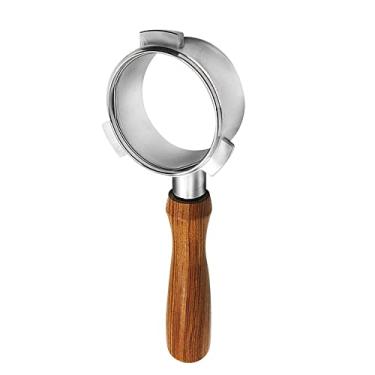 Imagem de Tingpai 54mm Máquina de Café de Aço Inoxidável Suporte de Filtro Sem Fundo mo Port lter Punho De Madei Acessório de Café Profissional Compatível com 8 Series Máquinas de Café