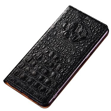 Imagem de YINGDAFENG Capa para iPhone 14/14 Pro/14 Plus/14 Pro Max, capa carteira de couro de crocodilo com suportes para cartões e função de suporte Capa magnética à prova de choque capa interna de TPU, preta, 14pro 6,1 polegadas