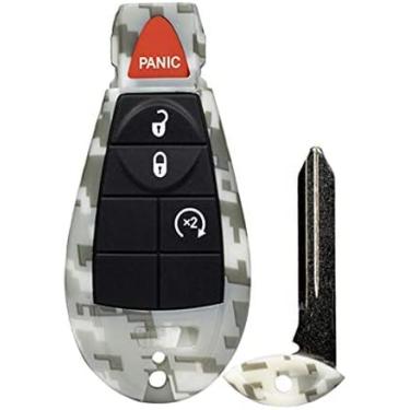 Imagem de 1 x novo chaveiro de camuflagem sem chave 4 botões de partida remoto de carro M3N5WY783X, IYZ-C01C 56046707AE compatível com Chrysler Town Country Dodge Challenger Charger Durango Grand Caravan Journey & Ram