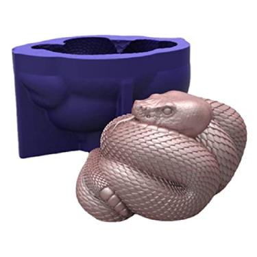 Imagem de Sekacola Snake Mold,Snake Soap Molds Soap Mold Candle Resin Molds Chocolate Mold Baking Mold Gummy Sugarcraft Mold, Pink,Purple