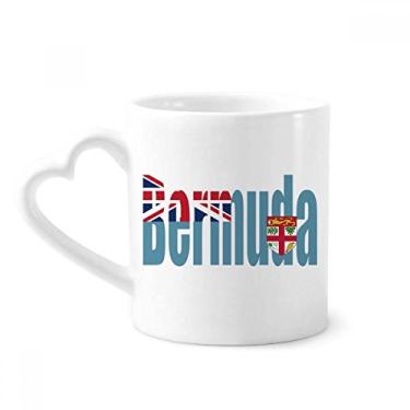 Imagem de Caneca com nome da bandeira do país Bermuda Caneca de café cerâmica copo de coração de vidro