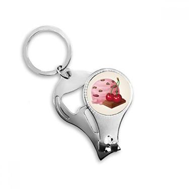 Imagem de Chocolate Cereja Roxo Ice Cream Ball Nail Nipper Ring Chaveiro Abridor de Garrafas Cortador