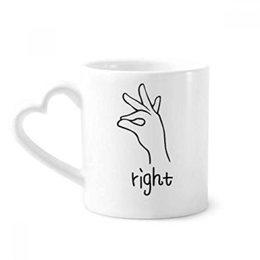 Imagem de Black Right Caneca com estampa de gestos personalizada café cerâmica copo de coração de vidro