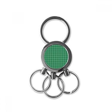 Imagem de Chaveiro de metal de aço inoxidável padrão decorativo de grade verde branca chaveiro chaveiro de carro clipe presente, Multicolorido.