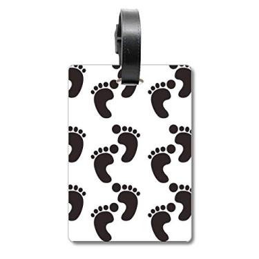 Imagem de Black Footprint Simple Outline Protect Animal Mala Etiqueta Bagagem Cartão Pendurado Etiqueta Scutcheon Etiqueta, Multicolorido.