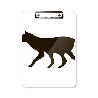Imagem de DIYthinker Placa de suporte para bloco de anotações de animais lobo preto A4