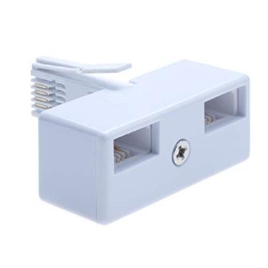 Imagem de Divisor bidirecional de linha de tomada de telefone BT | Conectores femininos para plugue macho BS6312 431A | Adaptador do Reino Unido Extensor Conversor de Porta Fixa Modem FAX com Fio Telefone Céu | Conversor de 4 fios | Branco